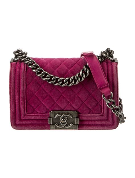 chanel small velvet boy bag|velvet chanel handbags for women.